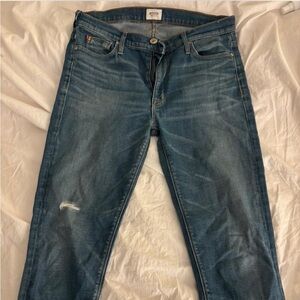 Hudson Distressed Skinny Blue Denim Jeans